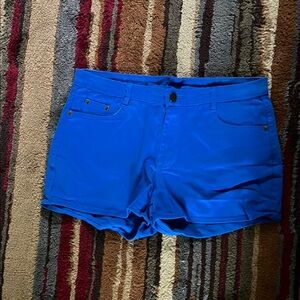 Vibrant Blue High Waist Denim Shorts